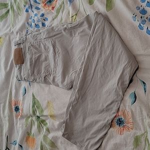 34 heritage courage straight leg jeans in soft stone.